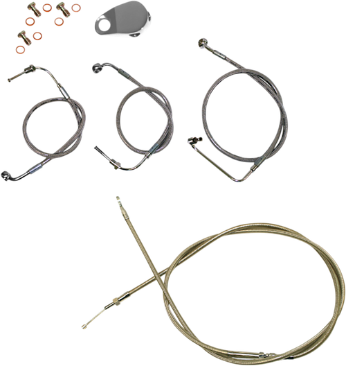 Standard Stainless Braided Handlebar Cable/Brake Line Kit