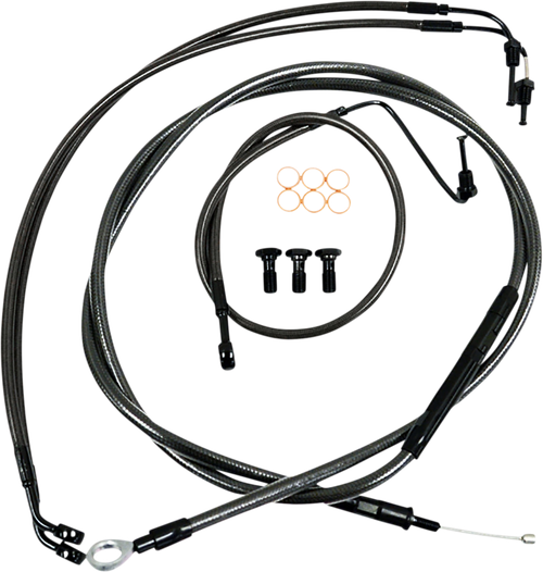 Standard Midnight Braided Handlebar Cable/Brake Line Kit — Ape Hanger