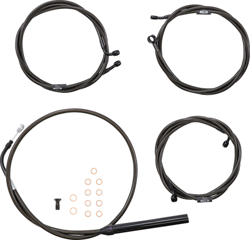 Standard Midnight Braided Handlebar Cable/Brake Line Kit — Ape Hanger