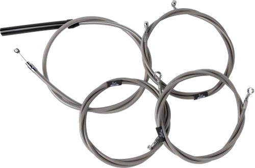 Complete Stainless Braided Handlebar Cable/Brake Line Kit — Cable Kit