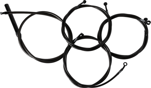 Complete Midnight Braided Handlebar Cable/Brake Line Kit — Standard