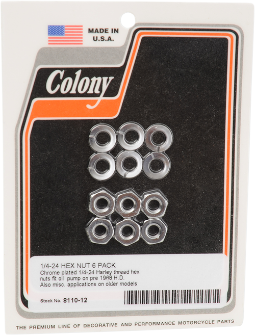 COLONY - 8110-12 - Oil Pump Nut Kit - Chrome
