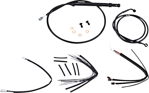BURLY BRAND - B30-1246 - Handlebar Cable/Brake Line Kit for Burly Ape Handlebars - 14" Gorilla - FLSL - Black