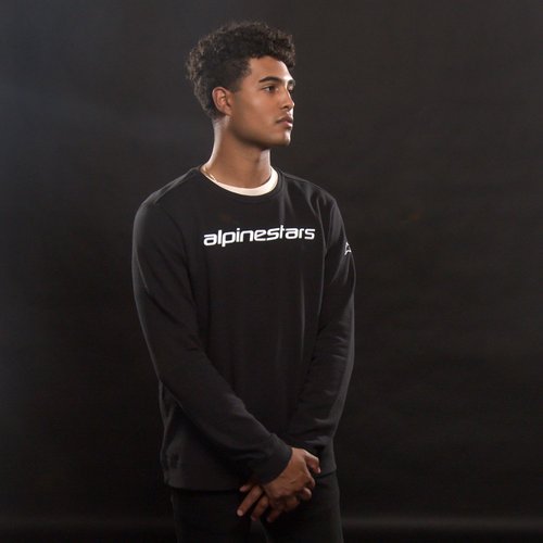 Linear Crew Fleece - Black | White