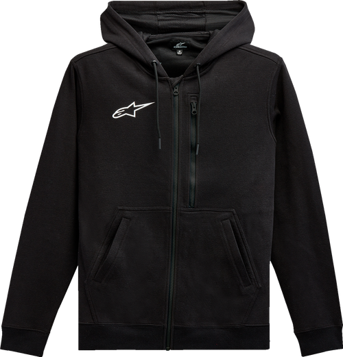 Asymmetrical Zip-up Hoodie - Black