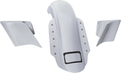 Swoop Three Piece Stretched Rear Fender Kit With Side Panels and Lightening Bolts