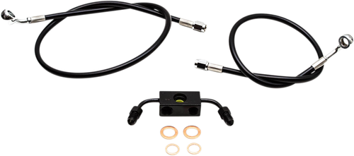 Black Braided Brake Line Kit