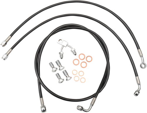 Black Braided Brake Line Kit