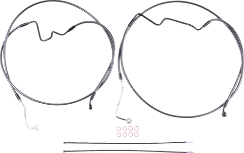 BP ABS Touring Lower +4" 35° Radial Brake Line Kit — Oversize [+5,1 cm (2")]