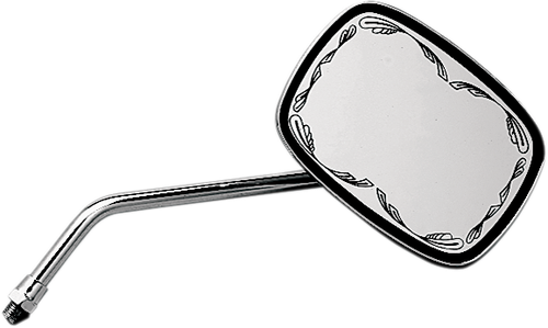 EMGO - 20-21715 - Mirror - Die-Cast - Scrolled - Side View - Rectangle - M10 x 1.25 - Chrome - Left/Right