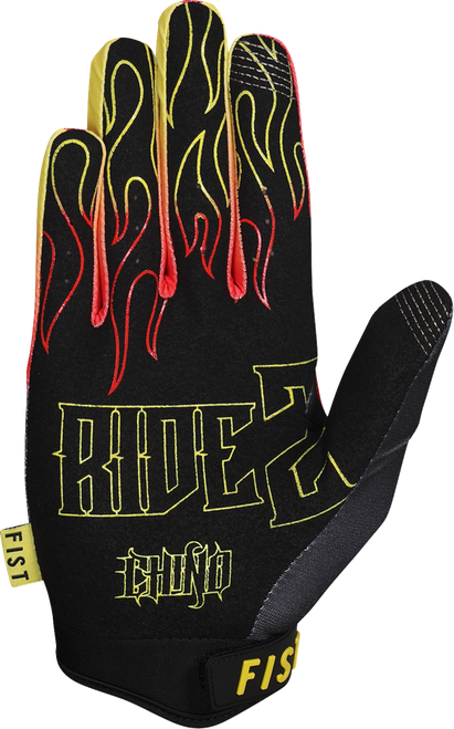 Strapped Chino Braxton Flame Gloves - Black | Red | Yellow