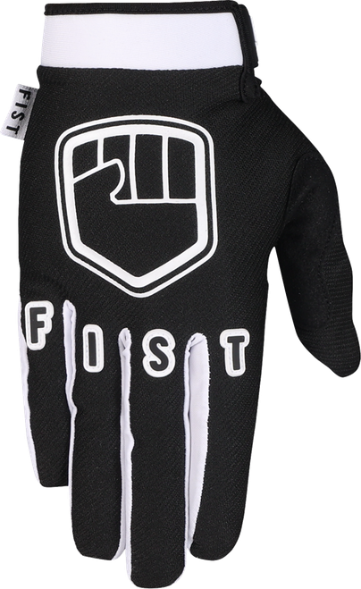 Youth Strapped Black Panda Gloves (Ages 8-14) - Black | White