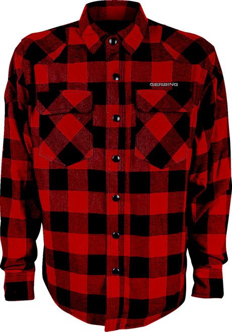 GERBING HEATED CLOTHING - 7 V Battery Heated Flannel Shirt - Red/Black