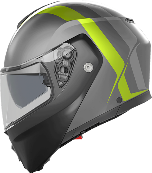 AGV - Streetmodular Helmet - Resia - Matte Gray/Black/Yellow Fluo