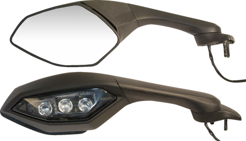 EMGO - 20-37501 - Mirror - OEM - Replacement - Side View - Cat Eye - Black - Right - Each