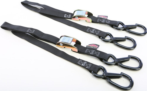 TIE-DOWN CAM SEC HOOK WATERCRA WATER CRAFT 1"X3' BLACK PAIR