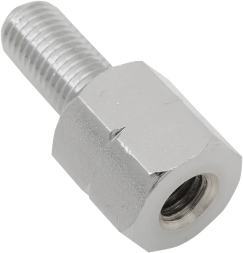 EMGO - 20-28141 - Adapter - Mirror - Universal - M10 x 1.25 Male | M8 x 1.25 (Left Hand) Female - Chrome