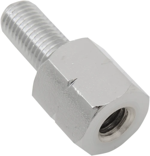 EMGO - 20-28141 - Adapter - Mirror - Universal - M10 x 1.25 Male | M8 x 1.25 (Left Hand) Female - Chrome