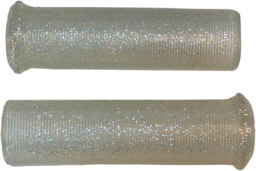 EMGO - 42-21129 - Star Fire Flake Grips - Retro - Metal - 7/8" - Silver
