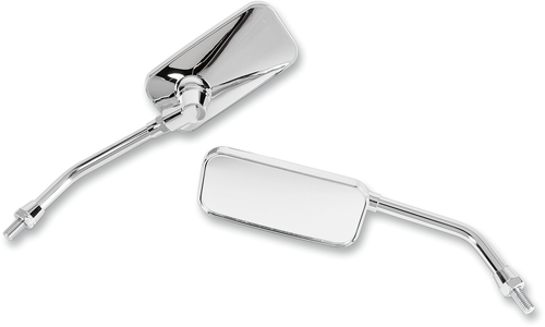 EMGO - 20-42474 - Mirrors - El Chico - Side View - Rectangle - Chrome - M10x1.25 (Left Hand Thread) - Pair