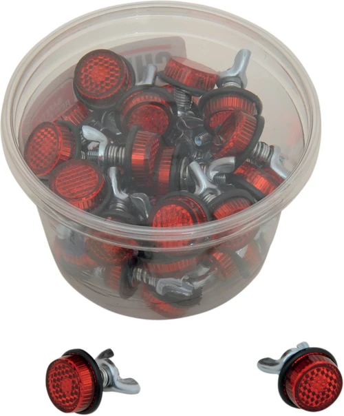 CHRIS PRODUCTS - CH40R - License Plate Reflectors - 40 Pack Tub - Red