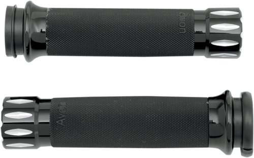 AVON GRIPS - CC-86-AN-FL-RIV - Rival Custom Grips - TBW - Black