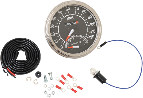 DRAG SPECIALTIES - DS-243871 - 5" FL-Style 1:1 Speedometer - '62-'83 Harley-Davidson Electra Glide Sport, Electra Glide, Super Glide