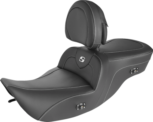 SADDLEMEN - 897-06-185BRHC - Heated Roadsofa™ Carbon Fiber Seat - '97-'07 Harley-Davidson Road King Classic, Street Glide, Road King