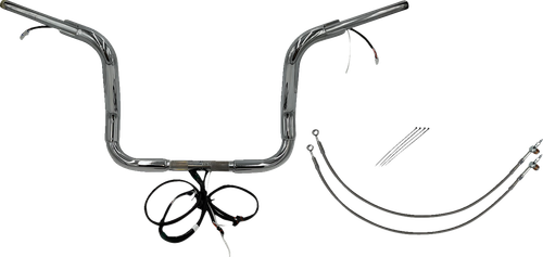 FAT BAGGERS INC. - 801512 - EZ Install Wired 1-1/2" Round Top Handlebar Kit - '14-'15 Harley-Davidson Electra Glide Ultra Classic, Tri Glide Ultra