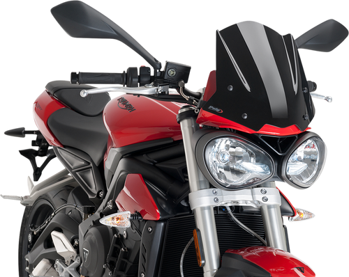PUIG HI-TECH PARTS - 9999N - Naked New Generation Windshield - '18-'19 Triumph Street Triple 765