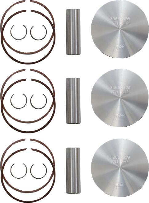 WOSSNER - K7006D050-3 - Piston Kit for 2 Stroke - '96-'00 Arctic Cat Triple Touring, Powder Extreme, 600 Touring