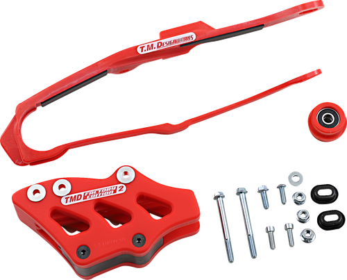 T.M. DESIGNWORKS - DCK-OR15-RD - Chain Guide and Slider Kit - '19-'21 Honda CRF450RWE, CRF450RX, CRF250RX