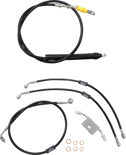 LA CHOPPERS - LA-8157KT-19B - Standard Black Vinyl Handlebar Cable/Brake Line Kit — Ape Hanger - '18-'24 Harley-Davidson Softail Standard 107, Softail Slim 107