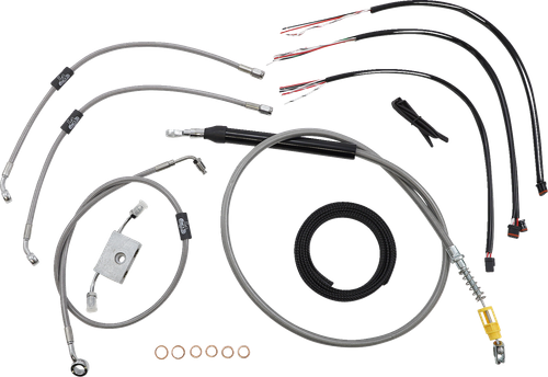 LA CHOPPERS - LA-8157KT2-19 - Complete Stainless Braided Handlebar Cable/Brake Line Kit — Cable Kit - '18-'24 Harley-Davidson Softail Standard 107