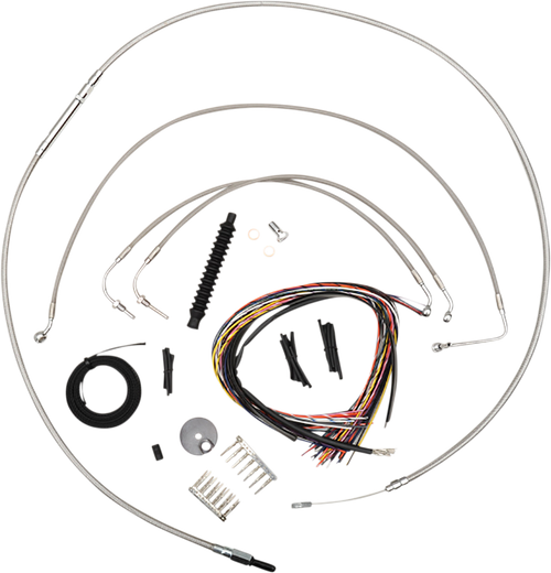 LA CHOPPERS - LA-8154KT2-16 - Complete Stainless Braided Handlebar Cable/Brake Line Kit — Cable Kit - '18-'22 Harley-Davidson Low Rider ST 117, Low Rider S 114