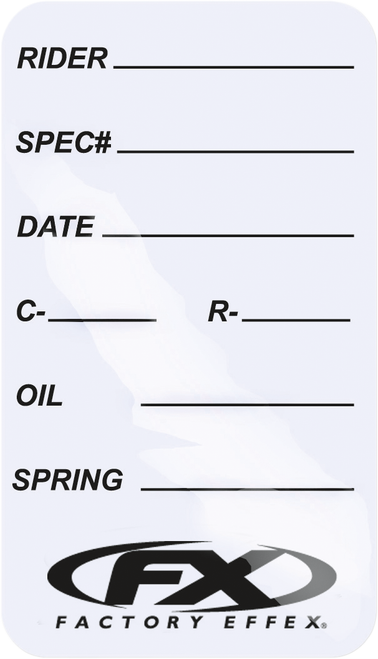 FACTORY EFFEX - 06-90021 - Suspension Spec Stickers