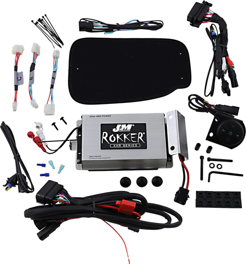 J & M - JAMP-400RK14BLU - ROKKER® XXR 400 W Bluetooth Controlled Amplifier Kit - '98-'18 Harley-Davidson Road King