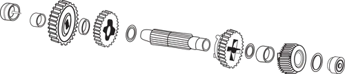 EASTERN MOTORCYCLE PARTS - A-35865-SET - Countershaft Spacers - '84-'90 Harley-Davidson Sportster 883 Deluxe, Sportster 883 Hugger, Sportster 1100