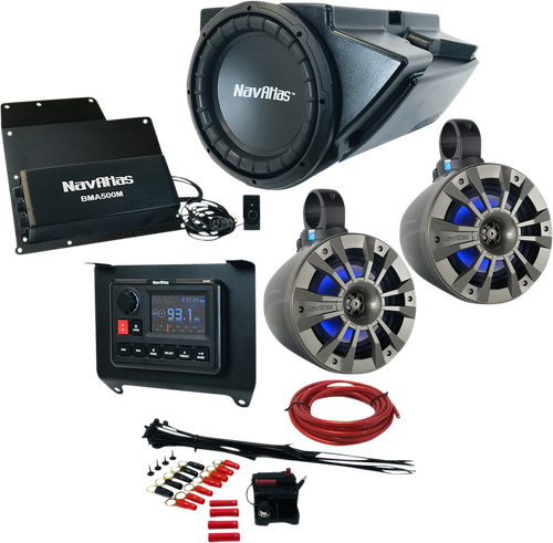 NAVATLAS - RZR1ZONE3 - Audio Kit Zone 3 with Roll Cage Speakers for Polaris RZR