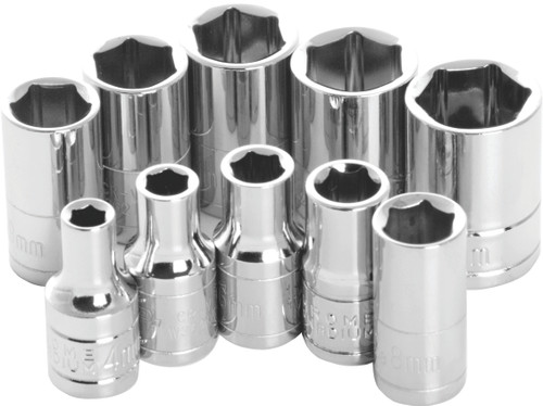 10 PC 1/4" MET SOCKET SET SHALLOW