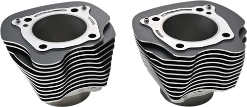 BIG BORE CYLINDER M8 124 BLACK W/MACHINED FINS  PR