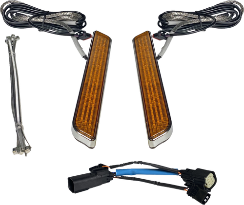 CUSTOM DYNAMICS - CD-FORK-SS6-AC - LED Fork Light - Amber - Chrome