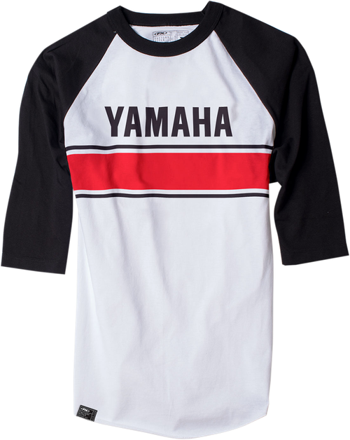 Factory Effex - 17-87238 - Yamaha Vintage Baseball T-Shirt - White/Black - 2XL