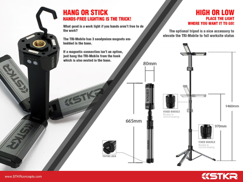 TRI-MOBILE WORK LIGHT W/TRIPOD 2000 LUMEN