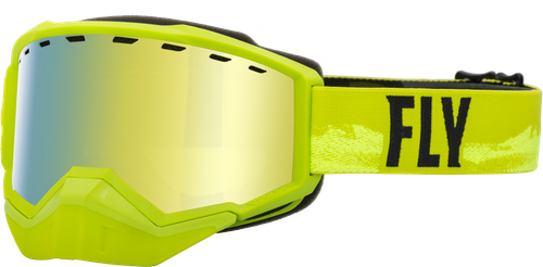 FOCUS SNOW GOGGLE GREEN/BLACK W/ GOLD MIRROR/YELLOW LENS