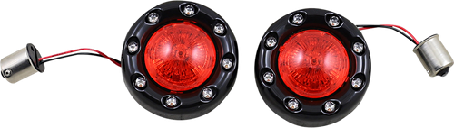 CUSTOM DYNAMICS - PB-BR-RR 56-BR - Bullet Turn Signal 1156 - Black - Red Lens
