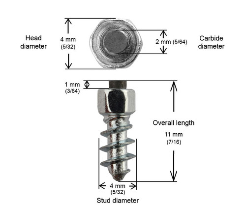 11MM STANDARD SCREW STUDS QTY 24