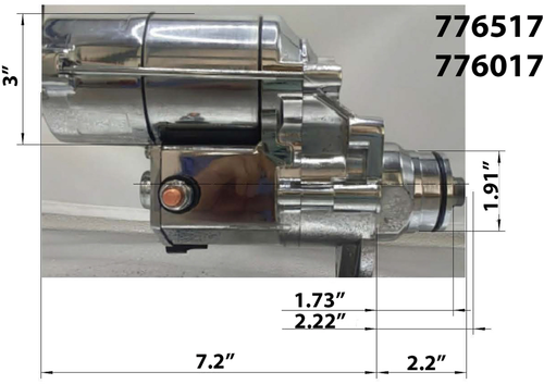 TERRY COMPONENTS - 776017 - Slugger 1.8kW High-Torque Starter Motor - '06-'17 Harley-Davidson Electra Glide Ultra Classic Low, Electra Glide Ultra Classic