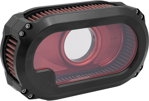 NL TC AIR CLEANER W/GLASS BLACK W/RED
