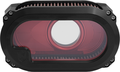 NL M8 AIR CLEANER W/GLASS BLACK W/RED